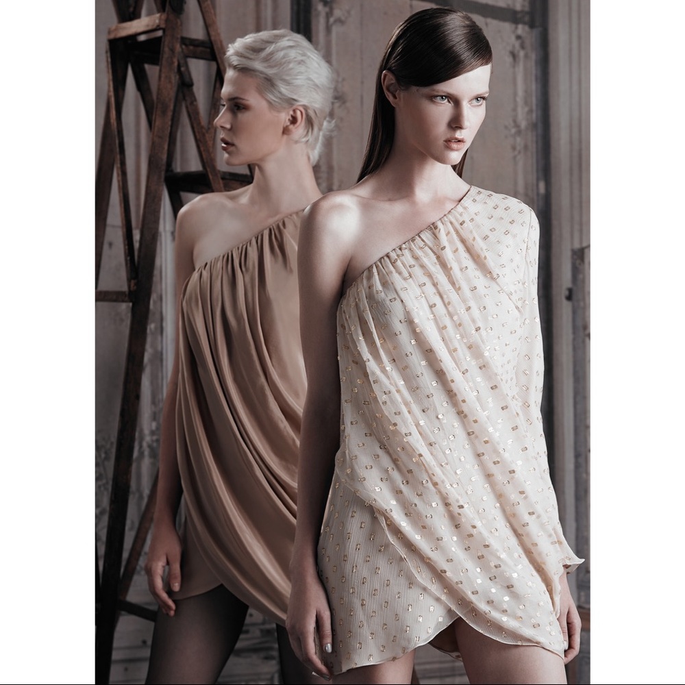 💓Gold Thread Polka Dot Silk chiffon dress💓